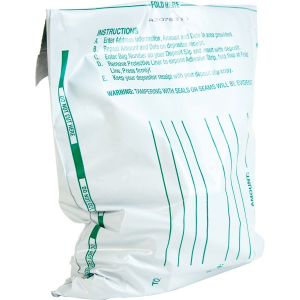 QUA45224 Quality Park Poly Night Deposit Bags w/Tear-Off Receipt, 8.5 x 10-1/2, Opaque, 100 Bags/Pack