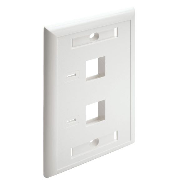 SYNX2446494 Tripp Lite Dual Outlet RJ45 Universal Keystone Face Plate / Wall Plate