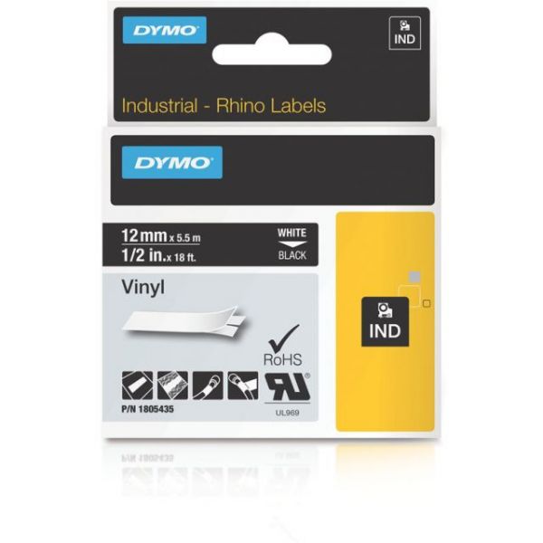 SYNX3052056 Dymo White on Black Color Coded Label