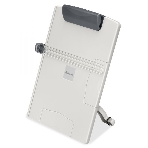 FEL21126 Fellowes Desktop Easel-Style Copyholder, Plastic, 150 Sheet Capacity, Platinum/Gray