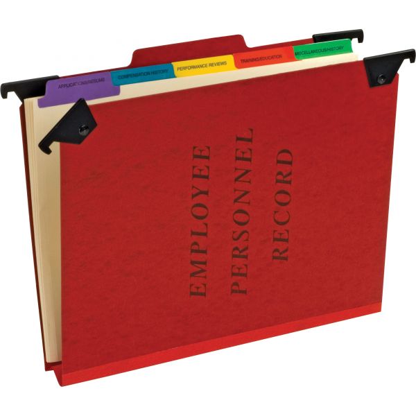 PFXSER2ER Pendaflex Personnel Folders, 1/3 Cut Hanging Top Tab, Letter, Red