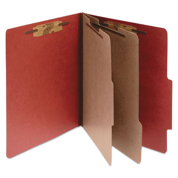 ACC15036 ACCO Pressboard 25-Pt Classification Folders, Letter, 6-Section, Earth Red, 10/Box