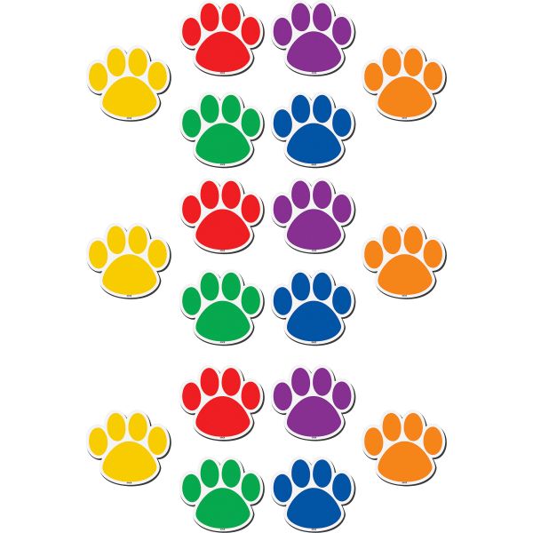 TCR77207 Teacher Created Resources Magnetic Colorful Paw Print Accents
