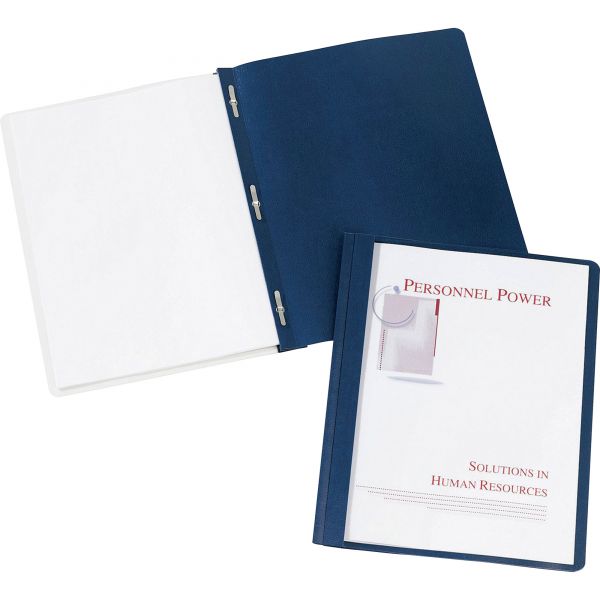 AVE47961 Avery Durable Clear Front Report Cover w/Prong Fasteners, 1/8" Cap, Clear/Blue, 25/Box