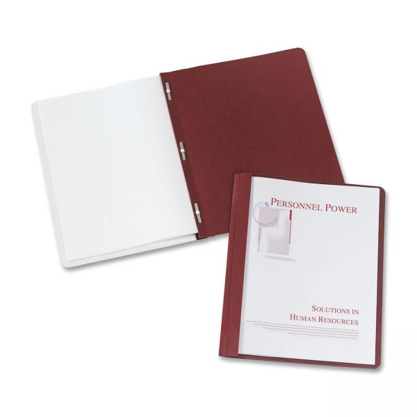 AVE47964 Avery Durable Clear Front Report Cover w/Prong Fasteners, 1/8" Cap, Clear/Red, 25/Box