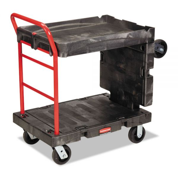 RCP4496BLA Rubbermaid Commercial Convertible Platform Truck, 1000-lb Cap, 24 1/4 w x 61 1/2 d x 42 1/8 h, Black
