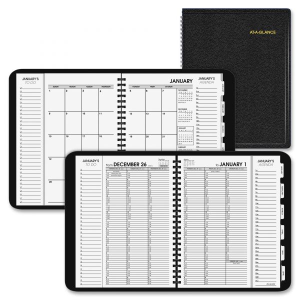 AAG70950V05 AT-A-GLANCE Triple View Weekly/Monthly Appointment Book, 8 1/4 x 10 7/8, Black, 2019