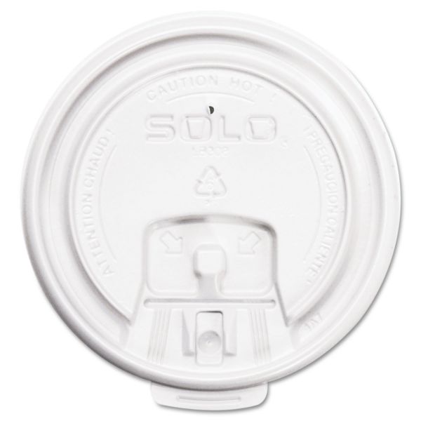 SCCLB3081 Dart Lift Back and Lock Tab Cup Lids, for 8oz Cups, White, 100/Sleeve, 20 Sleeves/CT