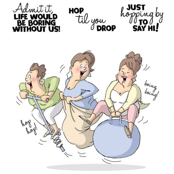 NOTM330028 Art Impressions Girlfriends Cling Rubber Stamp 9"X4.5"