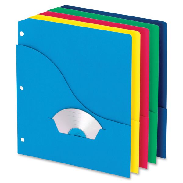 PFX32900 Pendaflex Pocket Project Folders, 3 Holes, Letter, Five Colors, 10/Pack