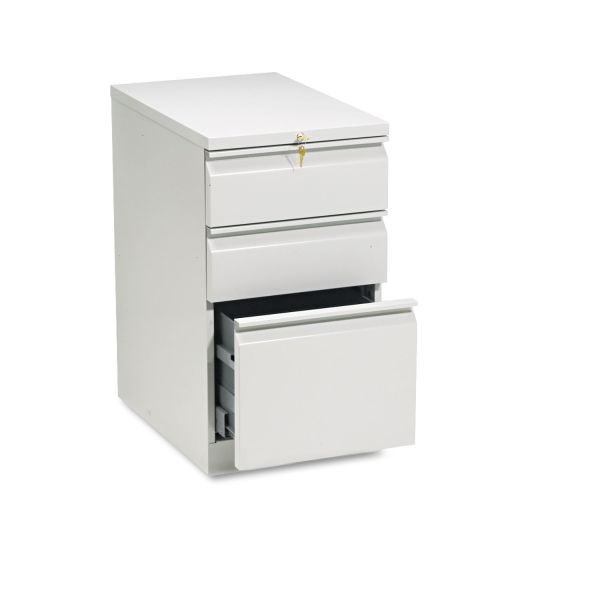 HON33723RQ HON Efficiencies Mobile Pedestal File w/One File/Two Box Drwrs, 22-7/8d, Lt Gray