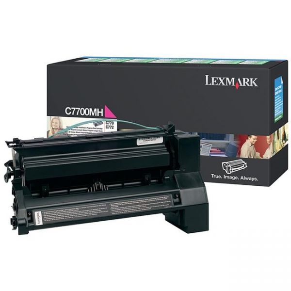 LEXC7700MH Lexmark C7700MH High-Yield Toner, 10000 Page-Yield, Magenta