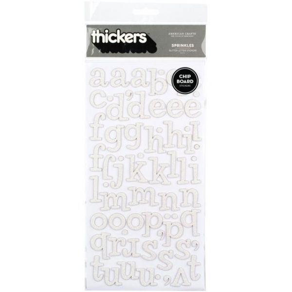 NOTM373326 Thickers Chipboard Glitter Stickers 6"X11" Sheets 2/Pkg