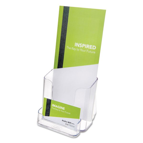 DEF78601 deflecto DocuHolder for Countertop or Wall Mount Use, 4 3/8w x 4 1/4d x 7 3/4h, Clear
