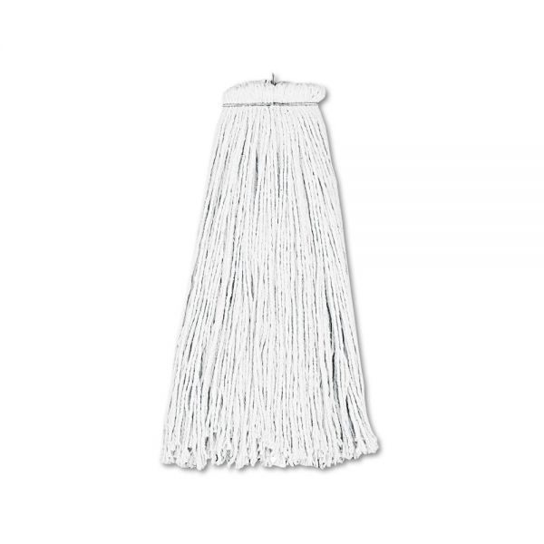 BWK716RCT Boardwalk Cut-End Lie-Flat Wet Mop Head, Rayon, 16oz, White, 12/Carton