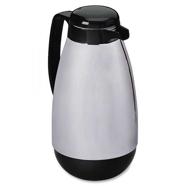 HORPM10CJ Hormel Vacuum Glass Lined Chrome-Plated Carafe, 1L Capacity, Black Trim