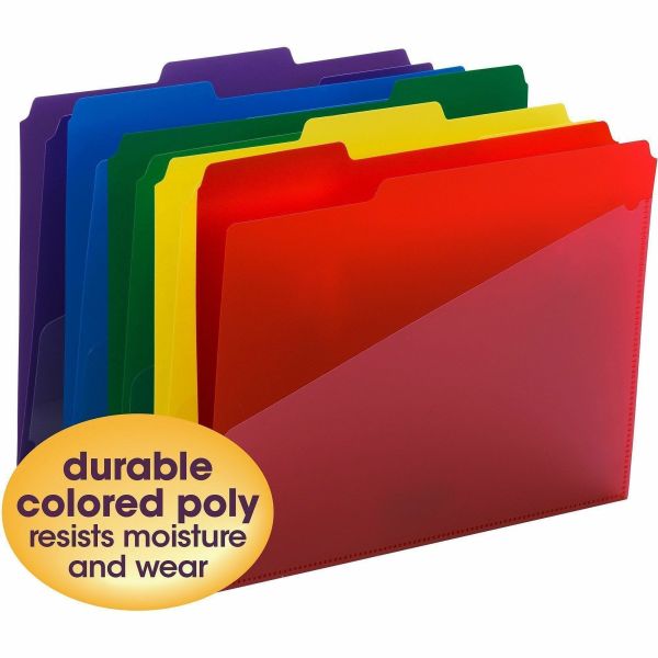 Smead Poly Folders With Slash Pocket, Letter Size, Assorted Colors ...