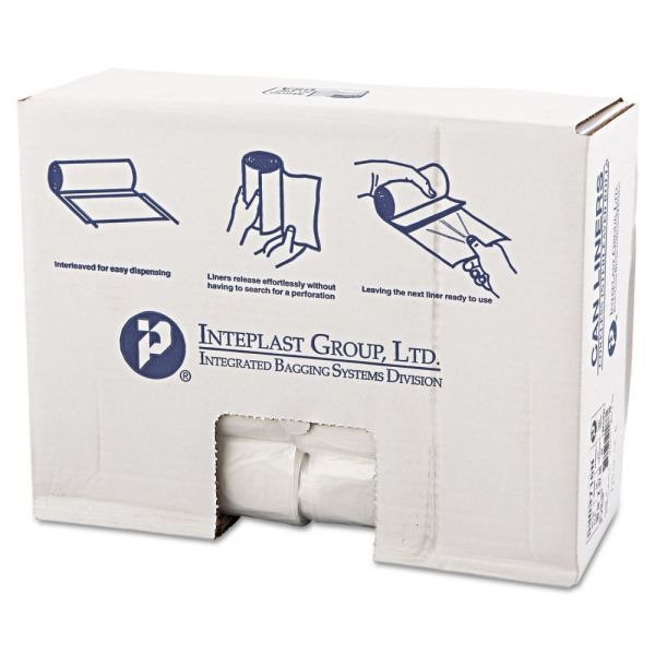 IBSS303716N Inteplast Group High-Density Can Liner, 30 x 37, 30gal, 16mic, Clear, 25/Roll, 20 Rolls/Carton