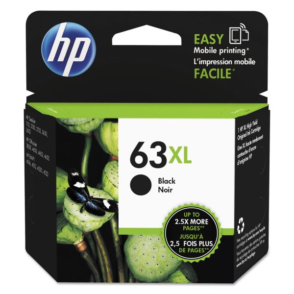 HEWF6U64AN HP 63XL, (F6U64AN) High Yield Black Original Ink Cartridge