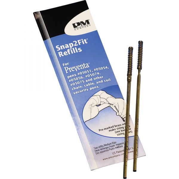 PMC05073 PM Company Refill for Preventa, MMF Kable & Sentry Counter Pens, Medium Pt, Black, 2/Pack