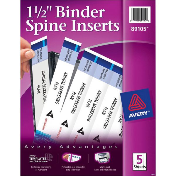 AVE89105 Avery 1 1/2" Binder Spine Inserts