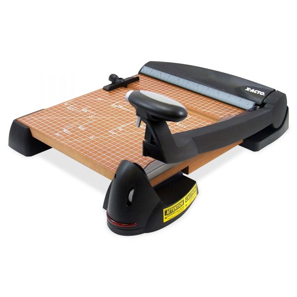 EPI26642 X-ACTO 12-Sheet Laser Guillotine Trimmer, Wood Base, 12" x 12"