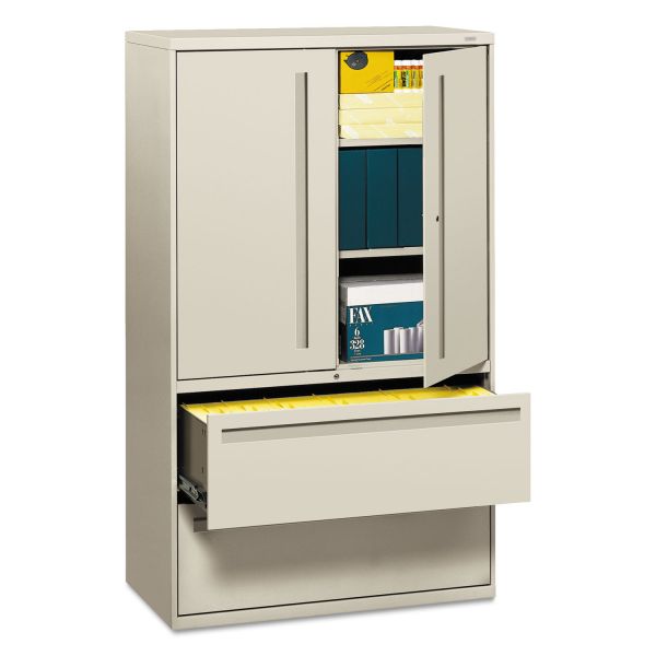 HON795LSQ HON 700 Series Lateral File w/Storage Cabinet, 42w x 19-1/4d, Light Gray