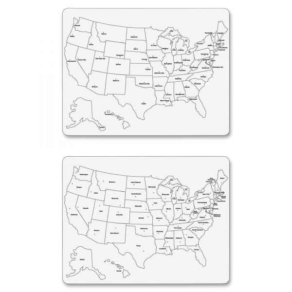 CKC9873 Two-Sided U.S. Map Whiteboard