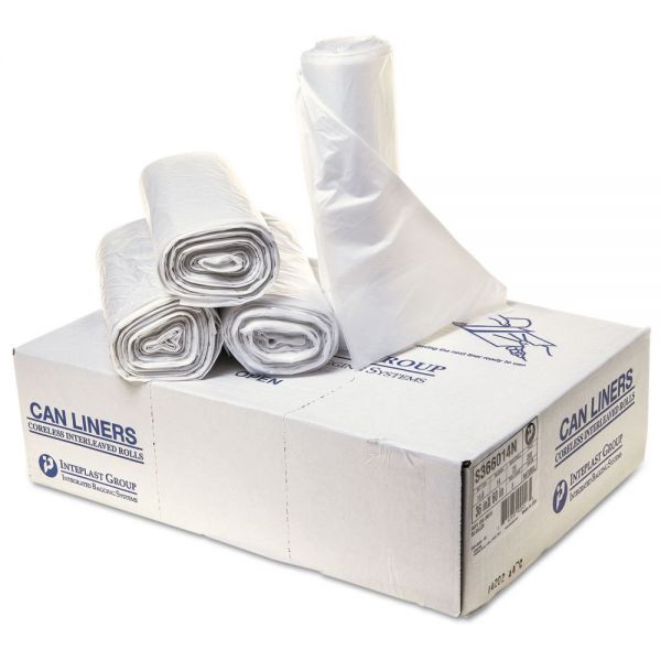 IBSS366014N Inteplast Group High-Density Can Liner, 36 x 60, 55-gal, 14 mic, Clear, 25/Roll, 8/CT