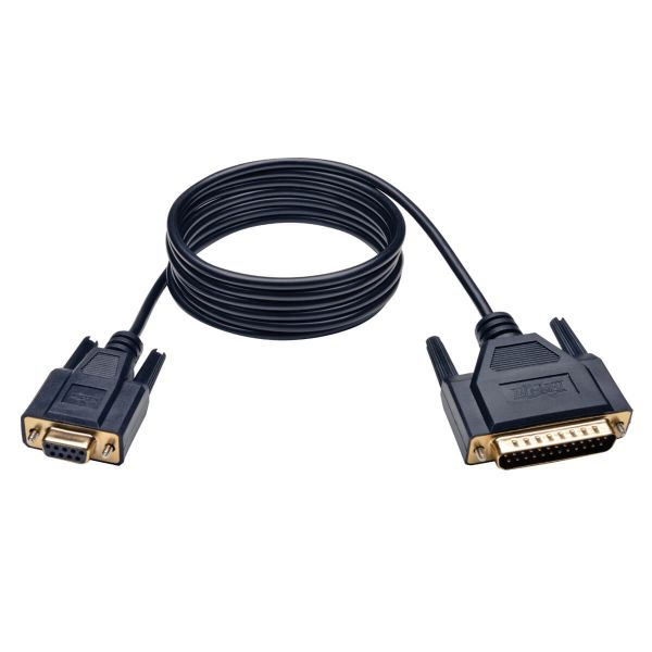 SYNX304090 Tripp Lite Null Modem Serial RS232 Cable (DB9 to DB25 F/M) 6-ft.