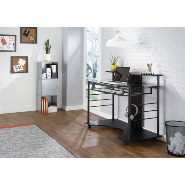 Realspace 47 W Mobile Tech Desk Black Officesupply Com
