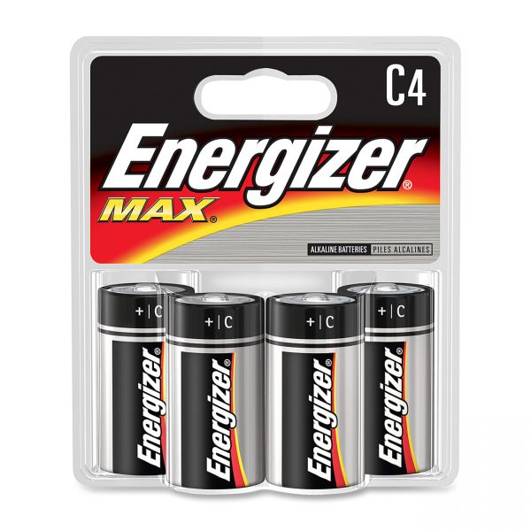 EVEE93BP4 Energizer MAX Alkaline Batteries, C, 4 Batteries/Pack