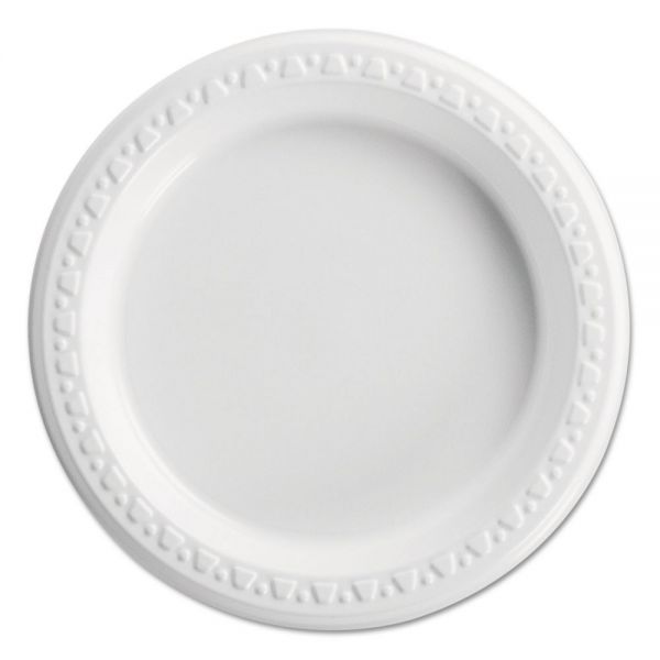 HUH81206 Chinet Heavyweight Plastic Plates, 6" Dia, White, Round, 125/PK, 8 PK/CT