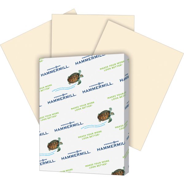 HAM103176 Hammermill Recycled Colored Paper, 20lb, 8-1/2 x 11, Ivory, 500 Sheets/Ream