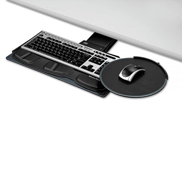 FEL8029801 Fellowes Professional Sit/Stand Adjustable Keyboard Platform, 19w x 10-5/8d, Black