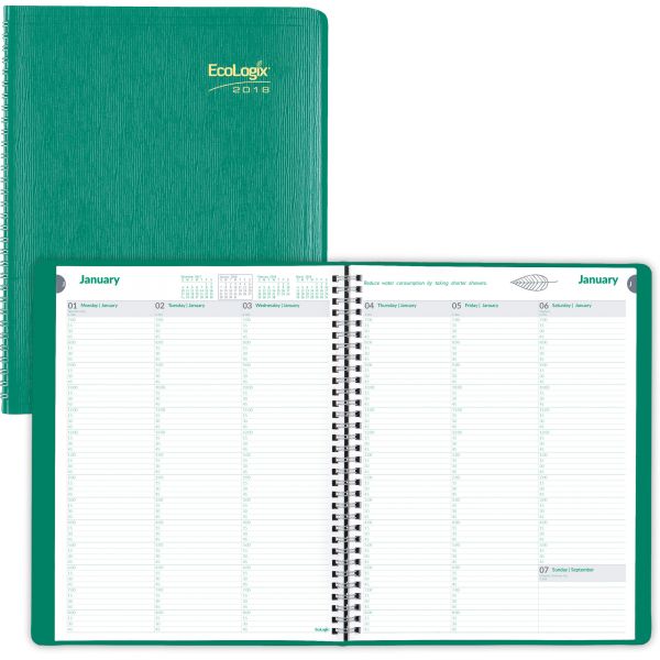 REDCB425WGRN EcoLogix Weekly Appointment Book