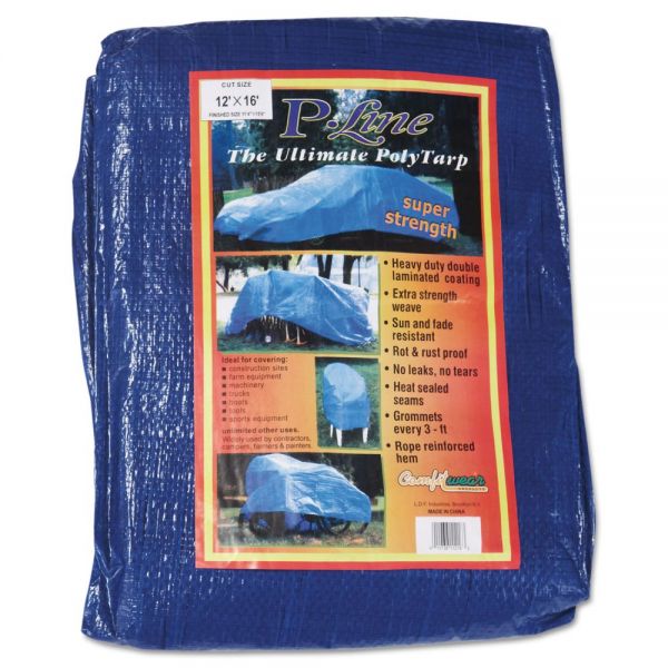 ANR1216 Anchor Brand Multiple Use Tarpaulin, Polyethylene, 12 ft x 16 ft, Blue