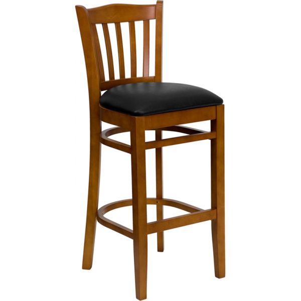FHFXUDGW0008BARVRTCHYBLKVGG Flash Furniture HERCULES Series Vertical Slat Back Barstool
