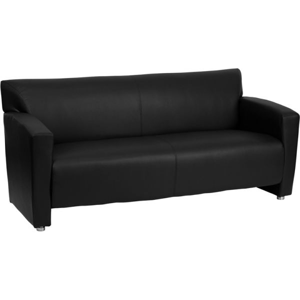 FHF2223BKGG Flash Furniture HERCULES Majesty Series Black Leather Sofa