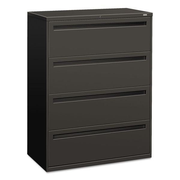 HON794LS HON 700 Series Four-Drawer Lateral File, Letter/Legal/A4, 42w x 19-1/4d, Charcoal