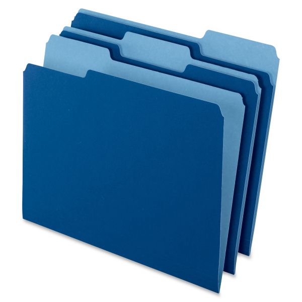 PFX15213NAV Pendaflex Colored File Folders, 1/3 CutTop Tab, Letter, Navy Blue/Light Navy Blue, 100/Box