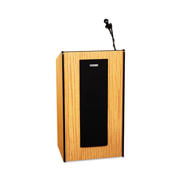APLSW450MO AmpliVox Presidential Plus Wireless Sound Lectern, 25-1/2w x 20-1/2d x 46-1/2h, Med Oak