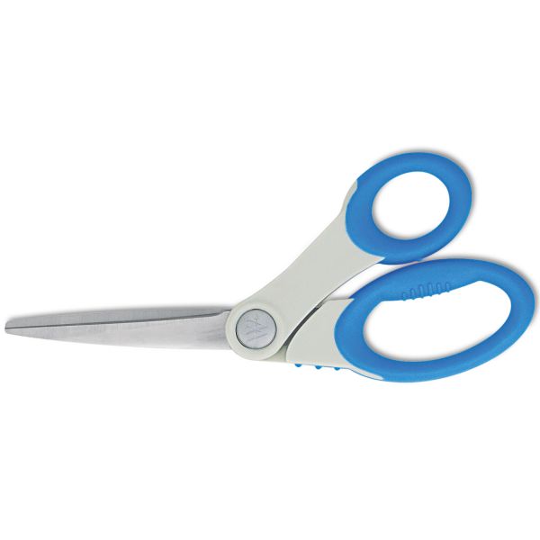 ACM14739 Westcott Soft Handle Bent Scissors With Antimicrobial Protection, Blue, 8"