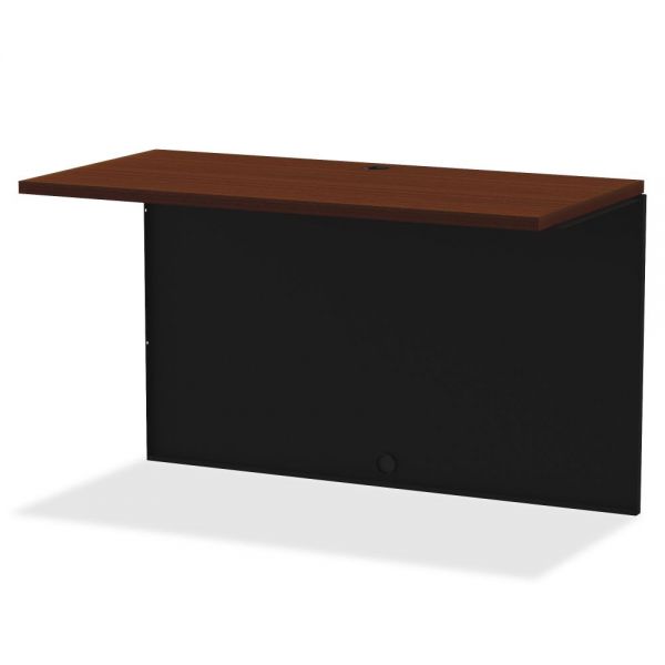 LLR79165 Lorell Walnut Laminate Comm. Steel Desk Series