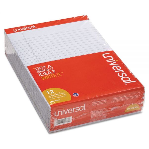 UNV35884 Universal Colored Perforated Note Pads, 8 1/2 x 11, Orchid, 50 Sheet, Dozen