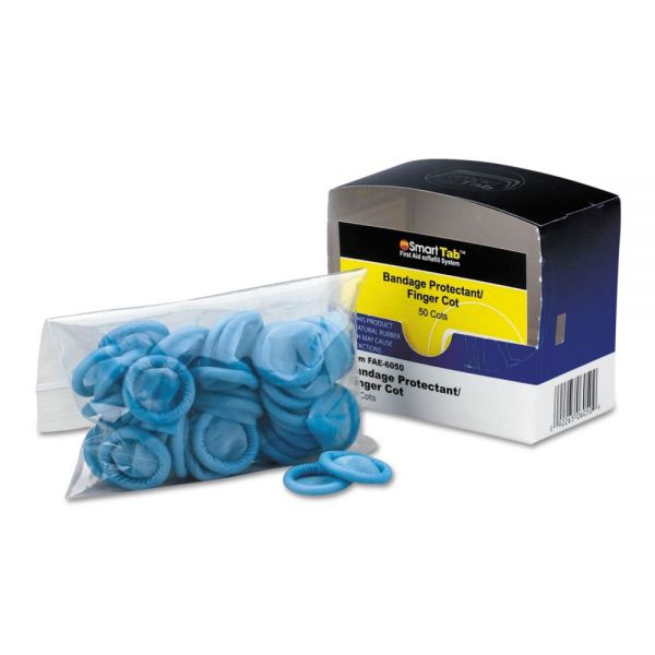 FAOFAE6050 First Aid Only Smart Compliance Refill Finger Cots, Blue, Nitrile, 50/Box