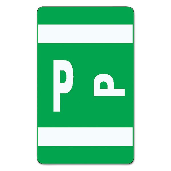 SMD67186 Smead Alpha-Z Color-Coded Second Letter Labels, Letter P, Dark Green, 100/Pack