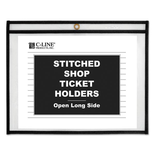 CLI49912 C-Line Shop Ticket Holders, Stitched, Both Sides Clear, 75 Sheets, 12 x 9, 25/BX