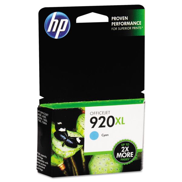 HEWCD972AN HP 920XL, (CD972AN) High Yield Cyan Original Ink Cartridge