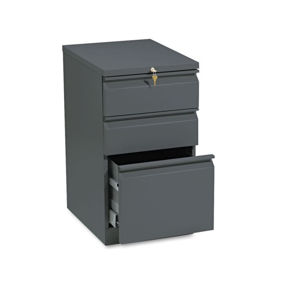 HON33720RS HON Efficiencies Mobile Pedestal File w/One File/Two Box Drawers, 19-7/8d, Charcoal